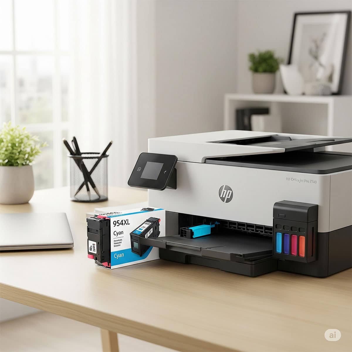 Asegura impresiones vibrantes y duraderas con la Tinta HP 954XL Cyan Original. ¡Elige calidad HP!