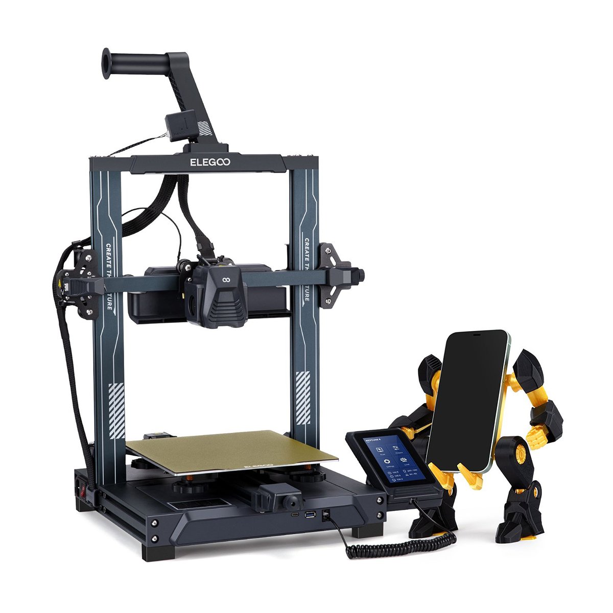 foto lateral neptune 4 con pieza impresa tipo porta celular