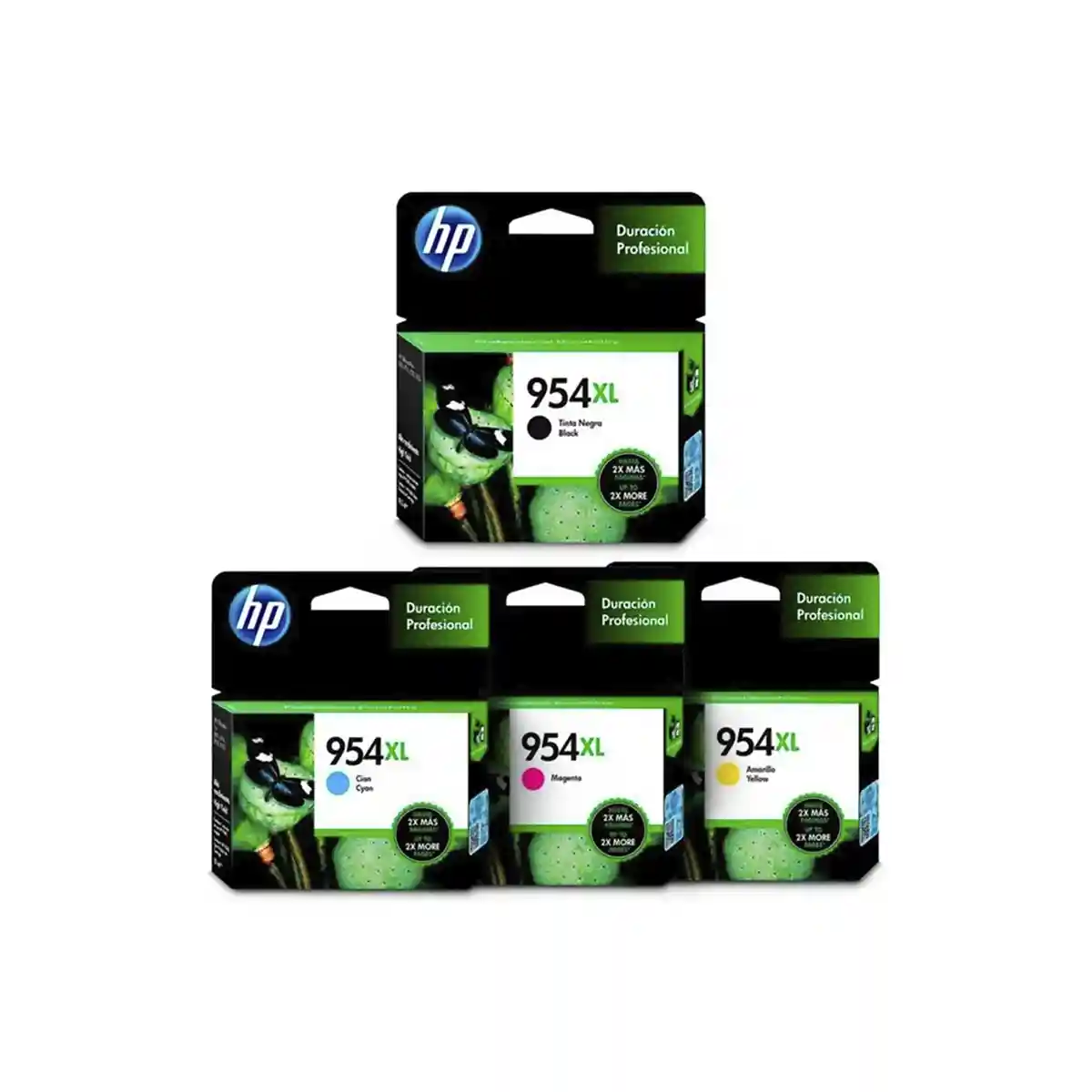 Pack 4 cartuchos tinta HP 954XL originales alto rendimiento negro y colores