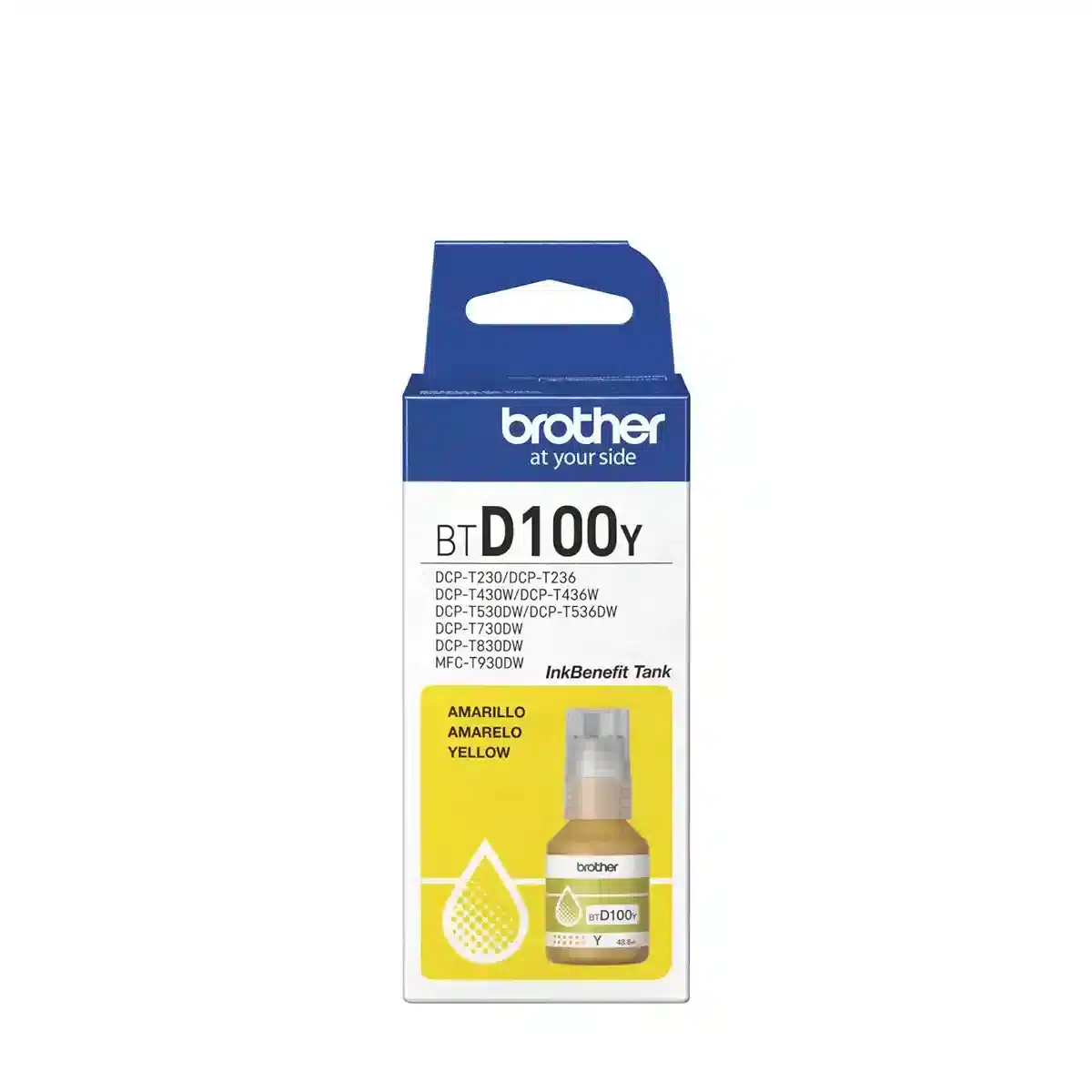 Botella de tinta amarillo BTD100Y para impresora Brother DCP-T510W