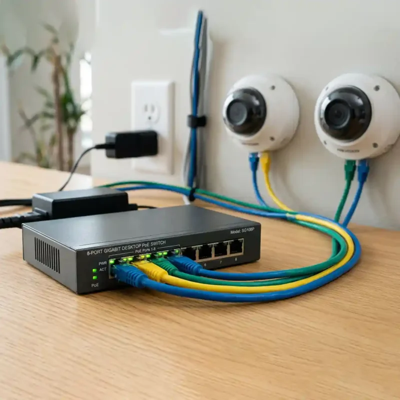 conexion camaras ip poe