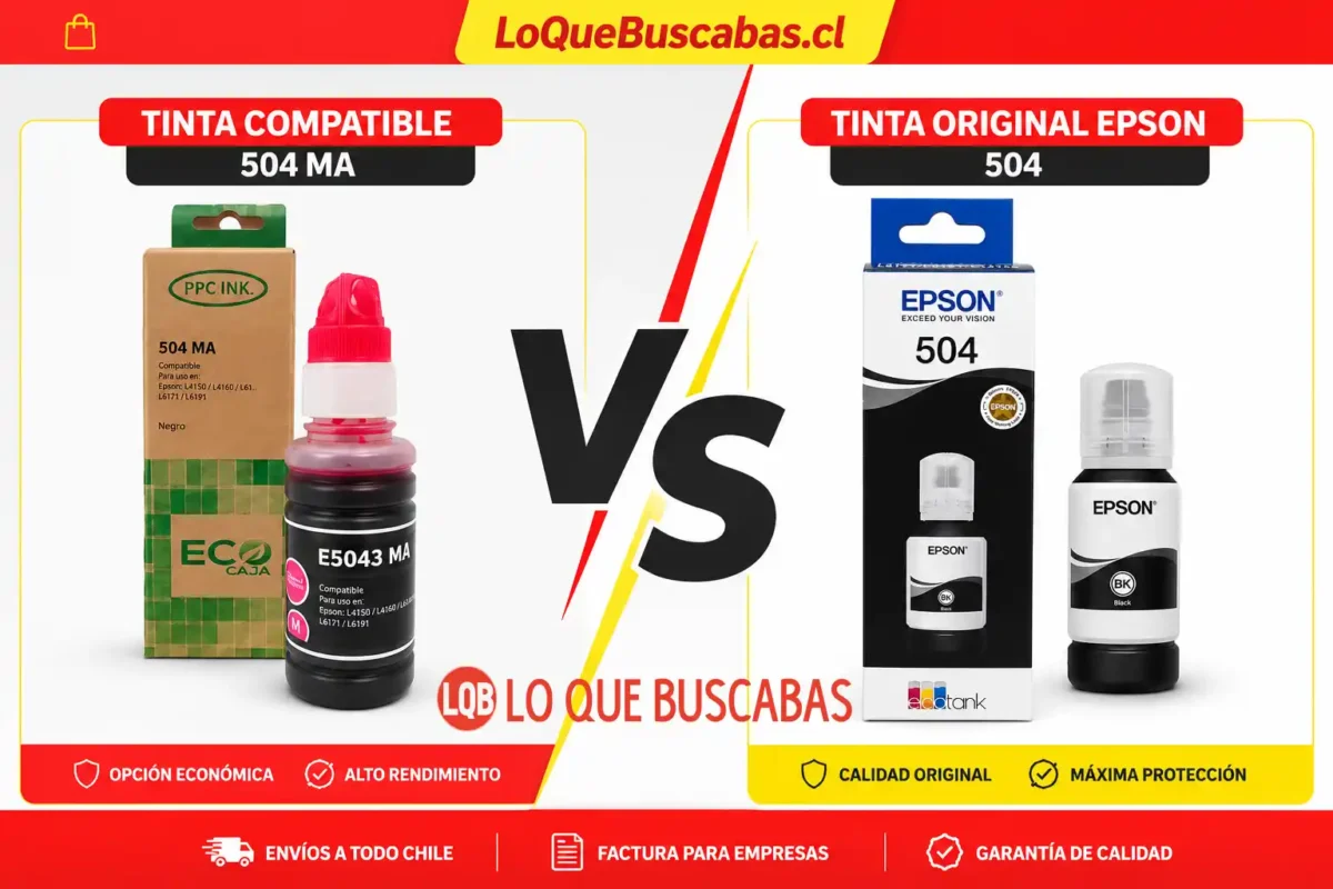 comparativa entre tinta epson t504 original y alternativa